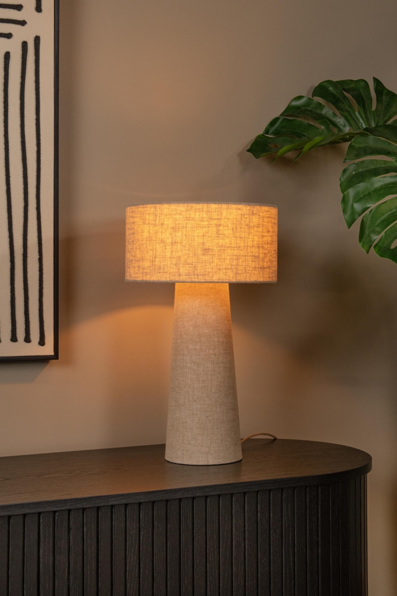 Lucide LEEROY - Stolná lampa - Ø 30 cm - 1xE27 - Taupe